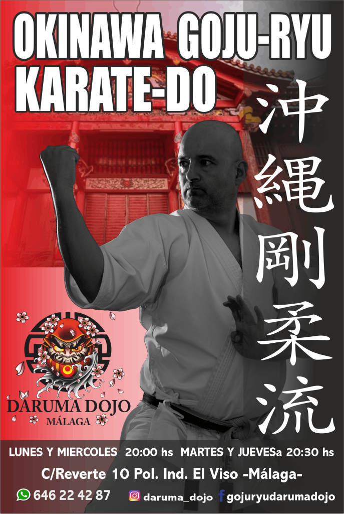 Instructor de Karate Goju Ryu Tradicional de Okinawa en Daruma Dojo Málaga durante una práctica de karate tradicional.